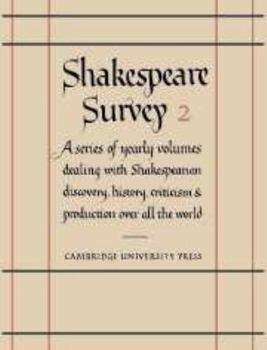 Hardcover Shakespeare Survey: Volume 2, Shakespearian Production (Shakespeare Survey, Series Number 2) Book