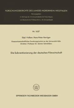Paperback Die Subventionierung Der Deutschen Filmwirtschaft [German] Book