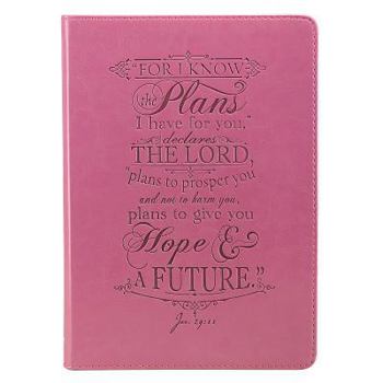 Hardcover Pink Lux-Leather Journal I Know the Plans Book