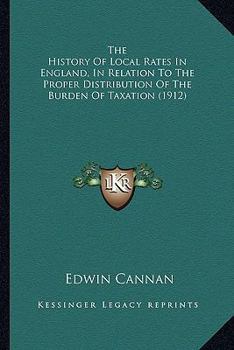 The history of local rates in England; five lectures