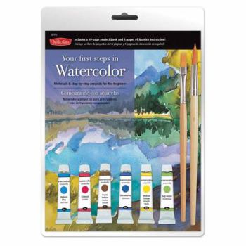 Paperback Your First Steps in Watercolor Kit: Materials & Step-By-Step Projects for the Beginner [With 2 Paint Brushes and 6 Watercolor Paints and Watercolor Pa Book