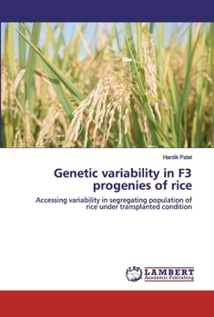 Paperback Genetic variability in F3 progenies of rice Book
