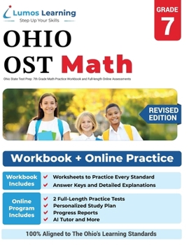 Paperback Ohio State Test Prep: 7th Grade Math Practice Workbook and Full-length Online Assessments: OST Study Guide Book