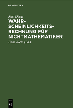 Hardcover Wahrscheinlichkeitsrechnung Für Nichtmathematiker [German] Book