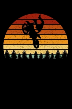 Motocross Racer Notebook: Vintage Sunset Motocross 6 x 9 Dotted Dot Grid Journal Gift For Motocross Racers And Bikers (108 Pages)