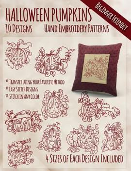 Paperback Halloween Pumpkins Hand Embroidery Patterns Book