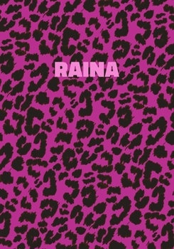 Paperback Raina: Personalized Pink Leopard Print Notebook (Animal Skin Pattern). College Ruled (Lined) Journal for Notes, Diary, Journa Book