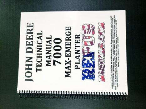 Spiral-bound John Deere 7000 Folding Max-Emerge Planter Technical Service Repair Manual Book