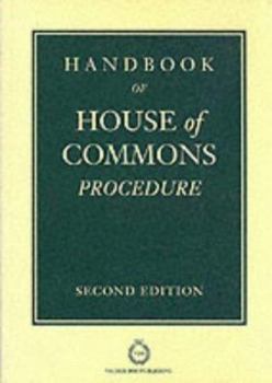 Paperback Handbook of House of Commons Procedure: 1999 Book