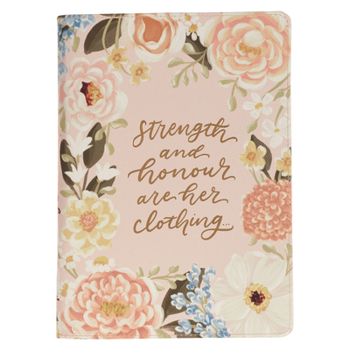 Leather Bound Journal Classic Zip Pink Strength & Dignity Prov. 31:25 Book
