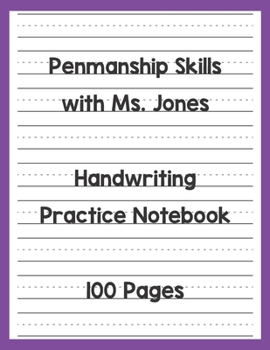 Paperback Handwriting Practice Notebook: Develop, Practice, and Reinforce Print or Cursive Letter Formation (Purple Cover) [Large Print] Book