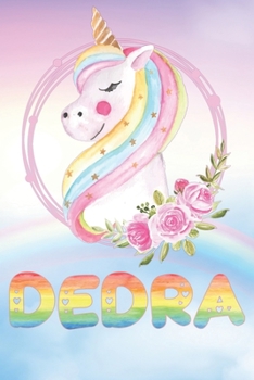 Dedra: Dedra's Unicorn Personal Custom Named Diary Planner Perpetual Calendar Notebook Journal 6x9 Personalized Customized Gift For Someone Who's Surname is Dedra Or First Name Is Dedra