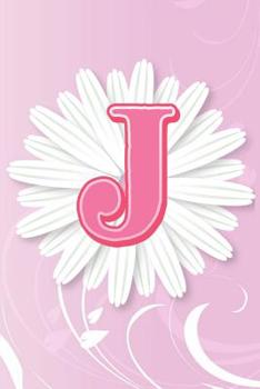 J: Letter J Monogram Pink & White Paper Flower Petal Notebook & Journal