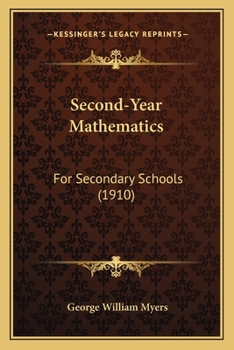 Paperback Second-Year Mathematics: For Secondary Schools (1910) Book