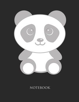 Paperback Cute Panda Notebook: Hand Writing Notebook - Large (8.5 x 11 inches) - 110 Numbered Pages - Silver Softcover Book