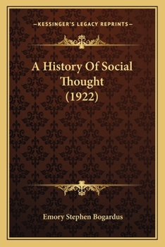 Paperback A History Of Social Thought (1922) Book