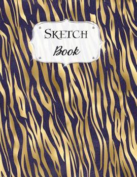 Paperback Sketch Book: Animal Print Sketchbook Scetchpad for Drawing or Doodling Notebook Pad for Creative Artists #8 Purple Gold Book