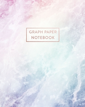 Paperback Graph Paper Notebook: Rainbow Marble and Quartz - 8 x 10 - 5 x 5 Squares per inch - 100 Quad Ruled Pages - Cute Graph Paper Composition Note Book