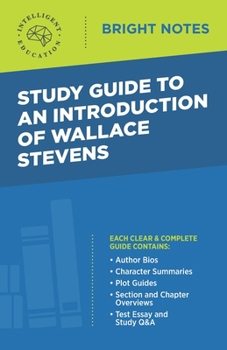 Paperback Study Guide to an Introduction of Wallace Stevens Book