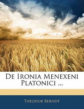 Paperback de Ironia Menexeni Platonici ... [Latin] Book