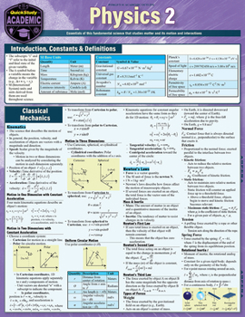 Wall Chart Physics 2: A Quickstudy Laminated Reference Guide Book