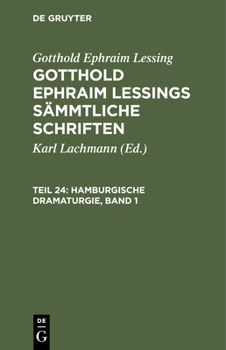 Hardcover Hamburgische Dramaturgie, Band 1 [German] Book