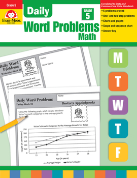 Paperback Daily Word Problems Grade 5 Book