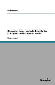 Paperback Diskussion einiger zentraler Begriffe der Prinzipien- und Parametertheorie [German] Book