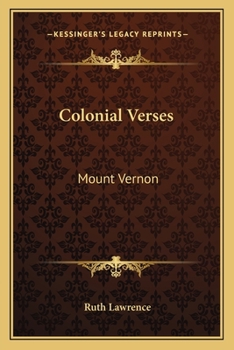 Paperback Colonial Verses: Mount Vernon Book