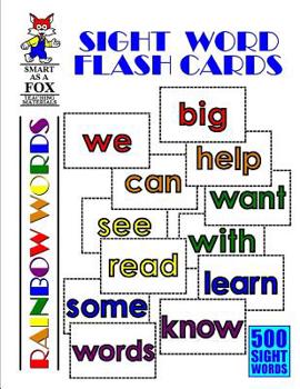 Paperback Sight Word Flash Cards: 500 Rainbow Words Book