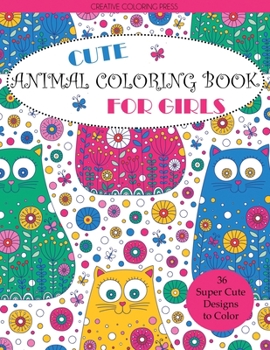 Paperback Cute Animal Coloring Book for Girls Book