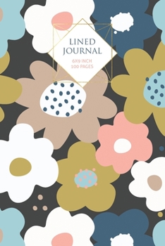 Paperback Navy Floral Lined Journal: 100 Page Lined Journal - 6x9 inch Book