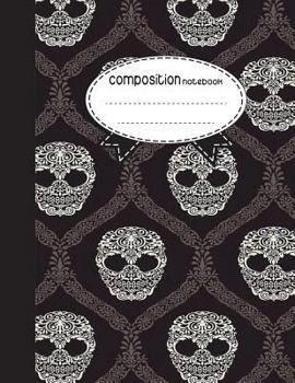 Composition Notebook, 8.5 x 11, 110 pages: White Skull Art :