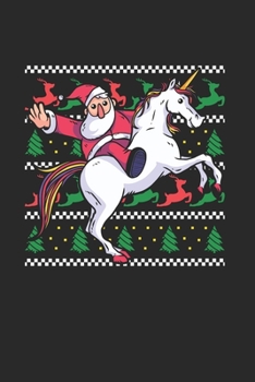 Paperback Christmas Santa riding Unicorn Notebook: Notebook / 6x9 Zoll / 120 ruled Pages Book