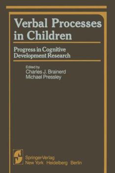 Paperback Verbal Processes in Children: Progress in Cognitive Development Research Book