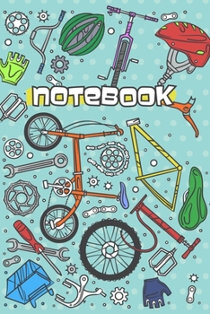 Paperback Notebook: Bicycles Cartoon Blank Lined Notebook Journal Diary 6x9 Book