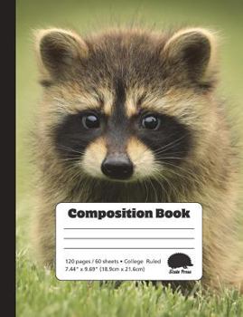 Paperback Cute Raccoon Baby - College Ruled Composition Book
