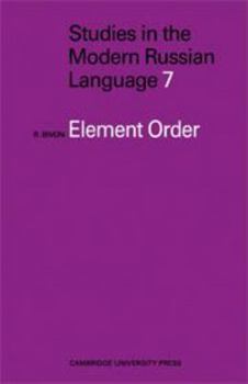 Hardcover Element Order (Studies in the Modern Russian Language) Book