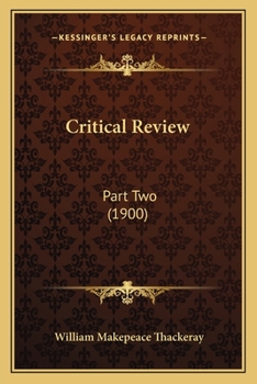 Paperback Critical Review: Part Two (1900) Book