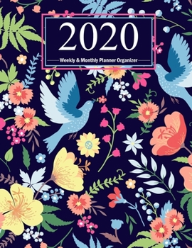 2020 Planner Weekly and Monthly Organizer: Large Watercolor Floral Calendar (8.5x11) With Two Page Monthly View & Weekly Sheets PLUS To-Do List/Goal ... & Gratitude Pages (Cute Planners for Women)