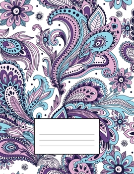 Cornell Method Notebook: Perfect for studying, notetaking, college work: Purple Paisley pattern cover