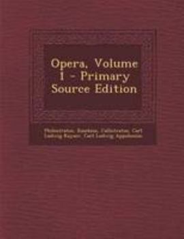 Paperback Opera, Volume 1 - Primary Source Edition [Greek, Ancient (To 1453)] Book