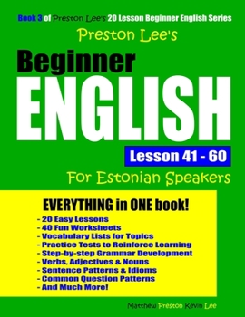 Paperback Preston Lee's Beginner English Lesson 41 - 60 For Estonian Speakers Book