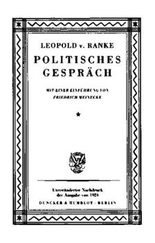 Paperback Politisches Gesprach: Mit Einer Einfuhrung Von Friedrich Meinecke [German] Book