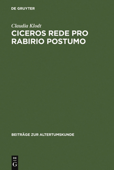 Hardcover Ciceros Rede Pro Rabirio Postumo [German] Book