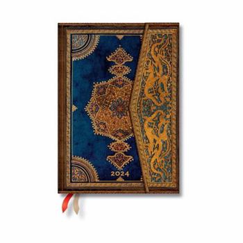 Hardcover Safavid Indigo (Safavid Binding Art) Midi 12-month Dayplanner 2024 Book