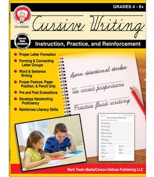 Paperback Cursive Writing: Instruction, Practice, and Reinforcement, Grades 4 - 9 Book