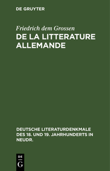 Hardcover de la Litterature Allemande [German] Book