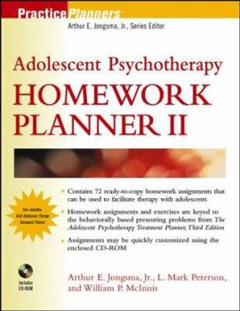 Paperback Adolescent Psychotherapy Homework Planner II [With CDROM] Book