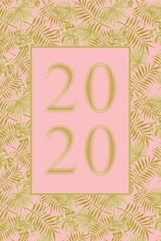 2020: Calendar, DIN-A5 paperback format, weekly planner with space for notes, holidays, year-round overview. White paper with beautiful, artistic ... Pink Golden Palm Leaves Rosé German Version